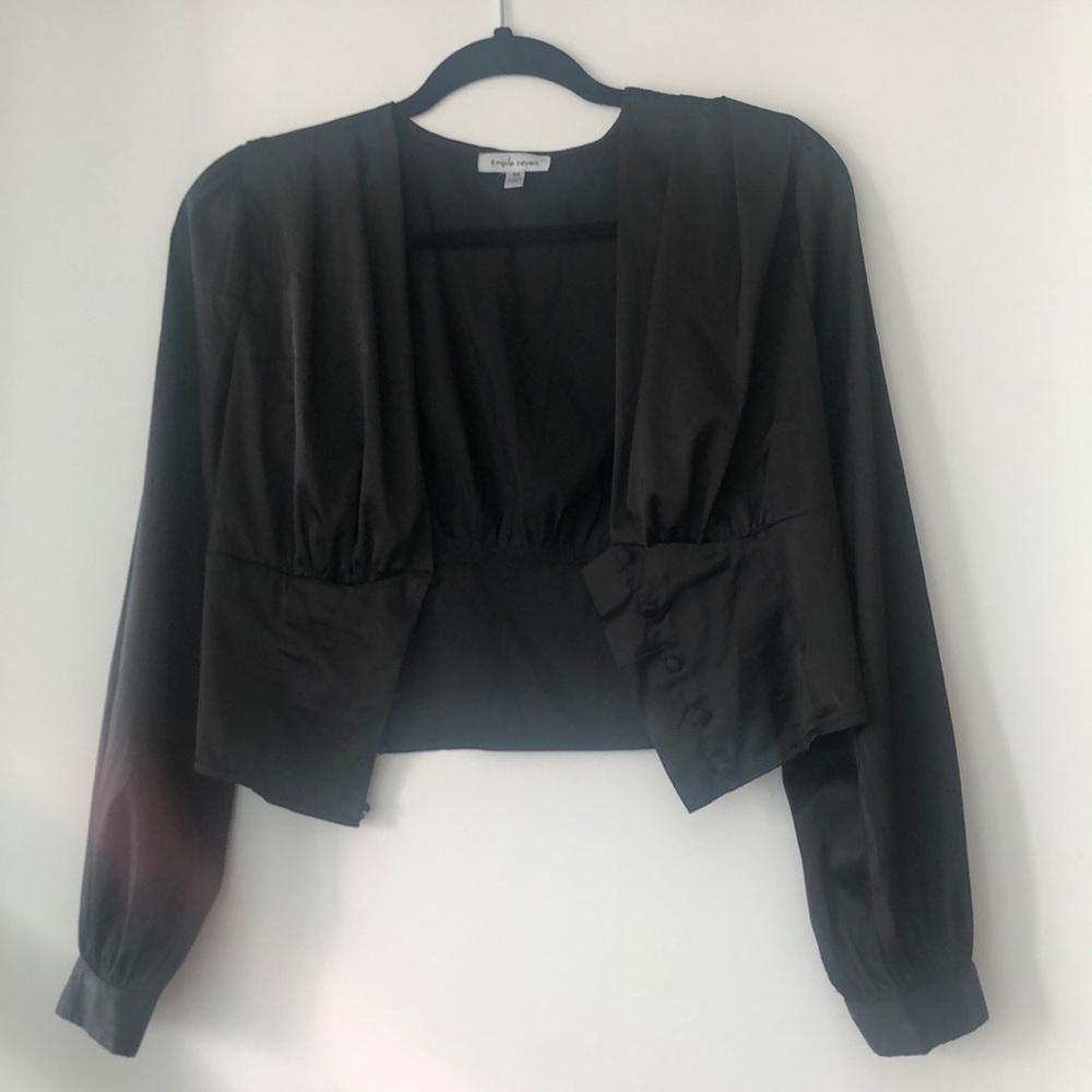 Black Satin crop
